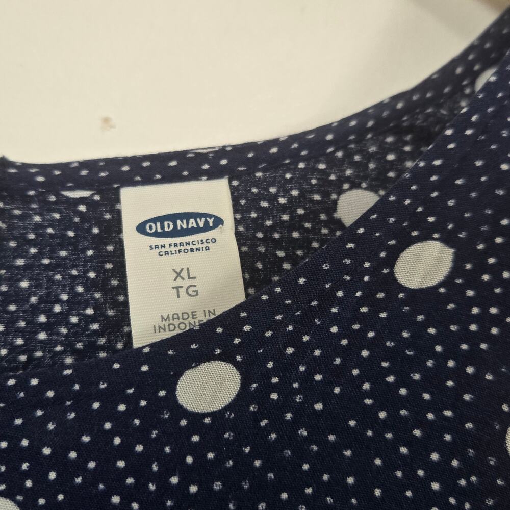 Old Navy XL blue polka dot tank - Picture 3 of 4